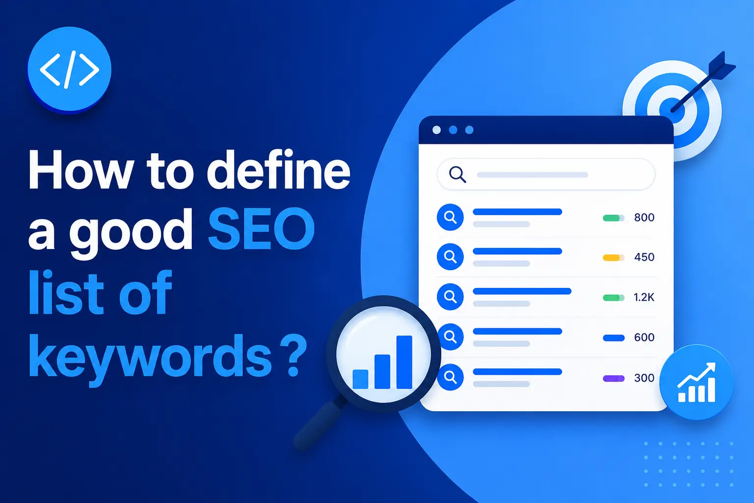 how to define a good seo list of keywords